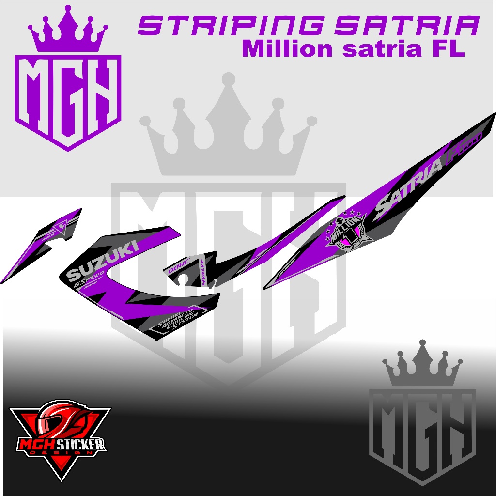 Sticker Lis Striping variasi warna Suzuki Satria FU Satria F150 Tahun 2014 Special Edition One Milli