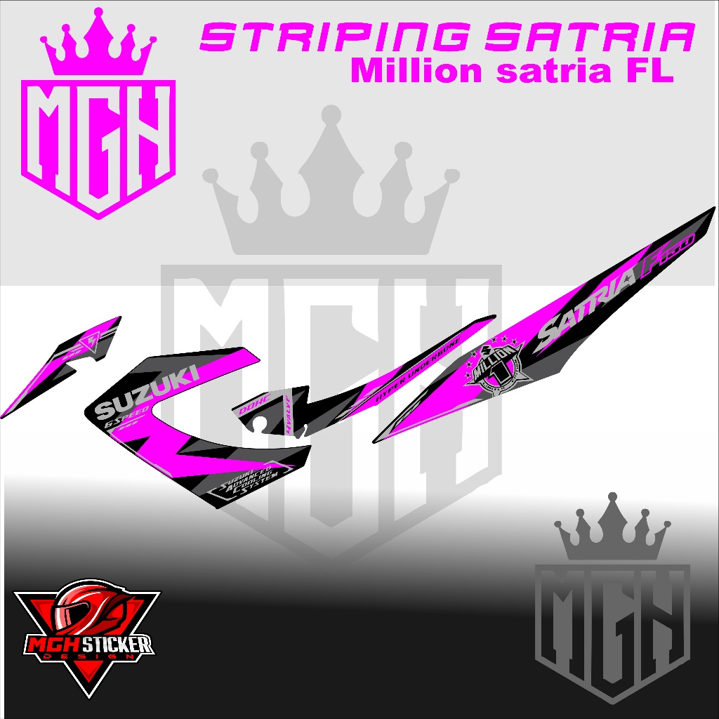 Sticker Lis Striping Variasi warna  Suzuki Satria FU Satria F150 Tahun 2014 Special Edition One Mill