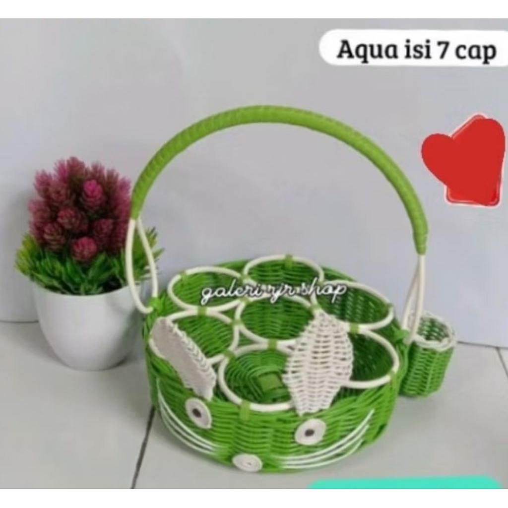 kranjang Aqua gelas rotan sintetis tempat Aqua gelas rotan sintetis