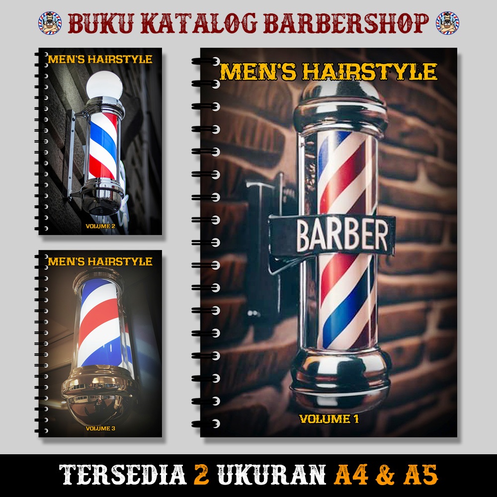 Buku Katalog Gaya Rambut Pria Barbershop - Isi 12 Halaman - Men's Hairstyle