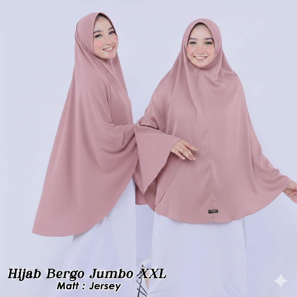 Premium Khimar Hijab Jersey Adem XL Syari Jumbo