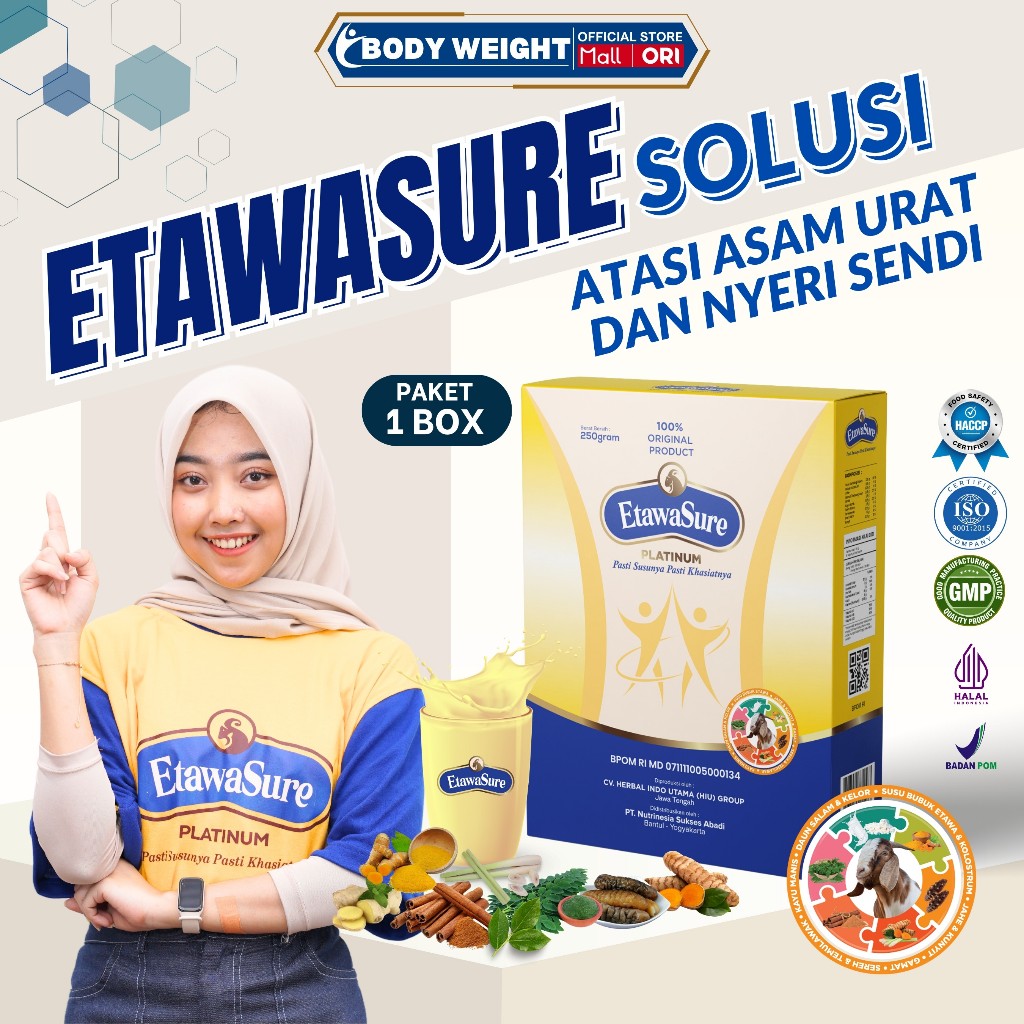 Susu Etawasure Platinum - Solusi Nyeri Sendi & Asam Urat - Susu Kambing Etawa Paket 1 Box