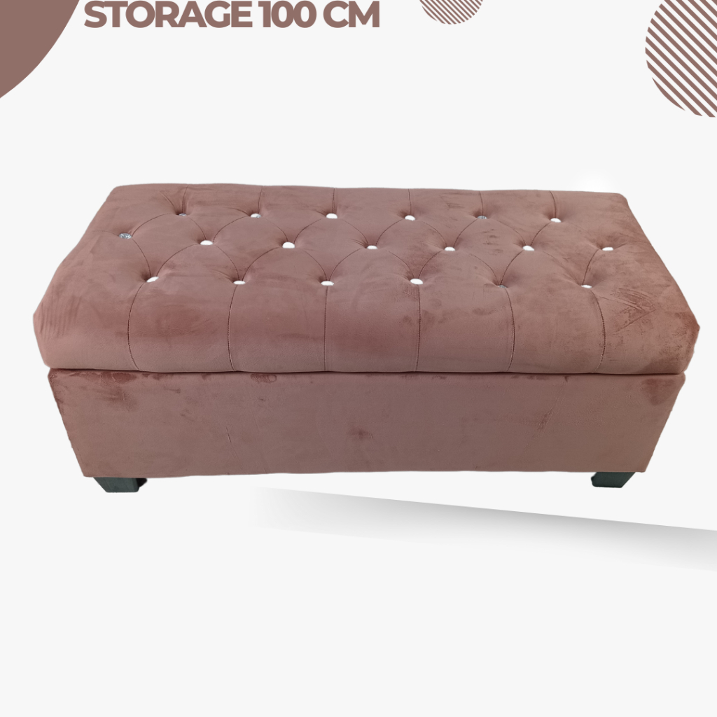 custome Sofa Storage 120 CM, sofa penyimpanan box sofa panjang bludru