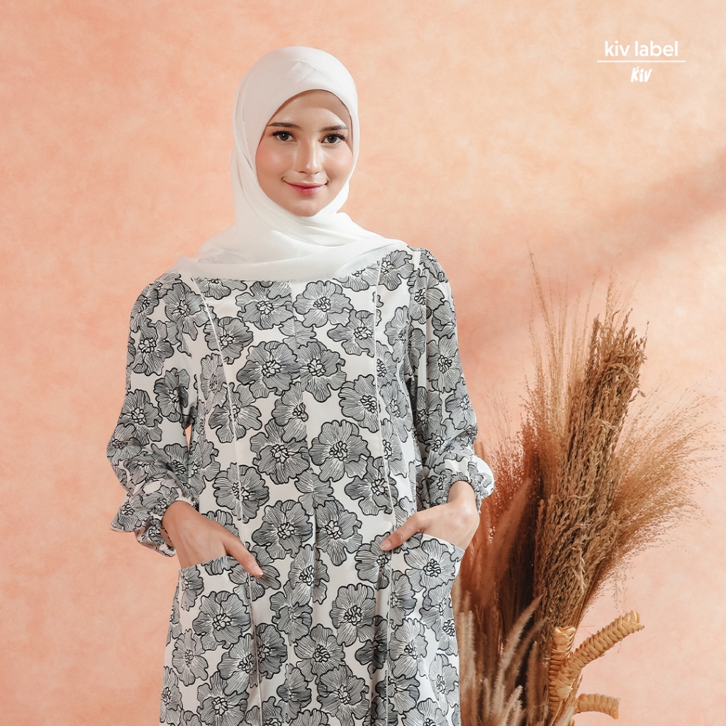 KIV LABEL Gamis Dewasa Motif Signature Sarimbit Binar Series GMPKL 4024