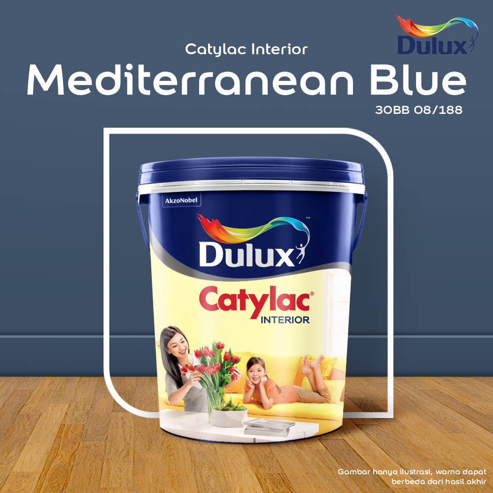 DULUX CATYLAC INTERIOR MEDITERRANEAN BLUE (30BB-08/188) 25KG CAT TEMBOK DULUX CATYLAC INTERIOR