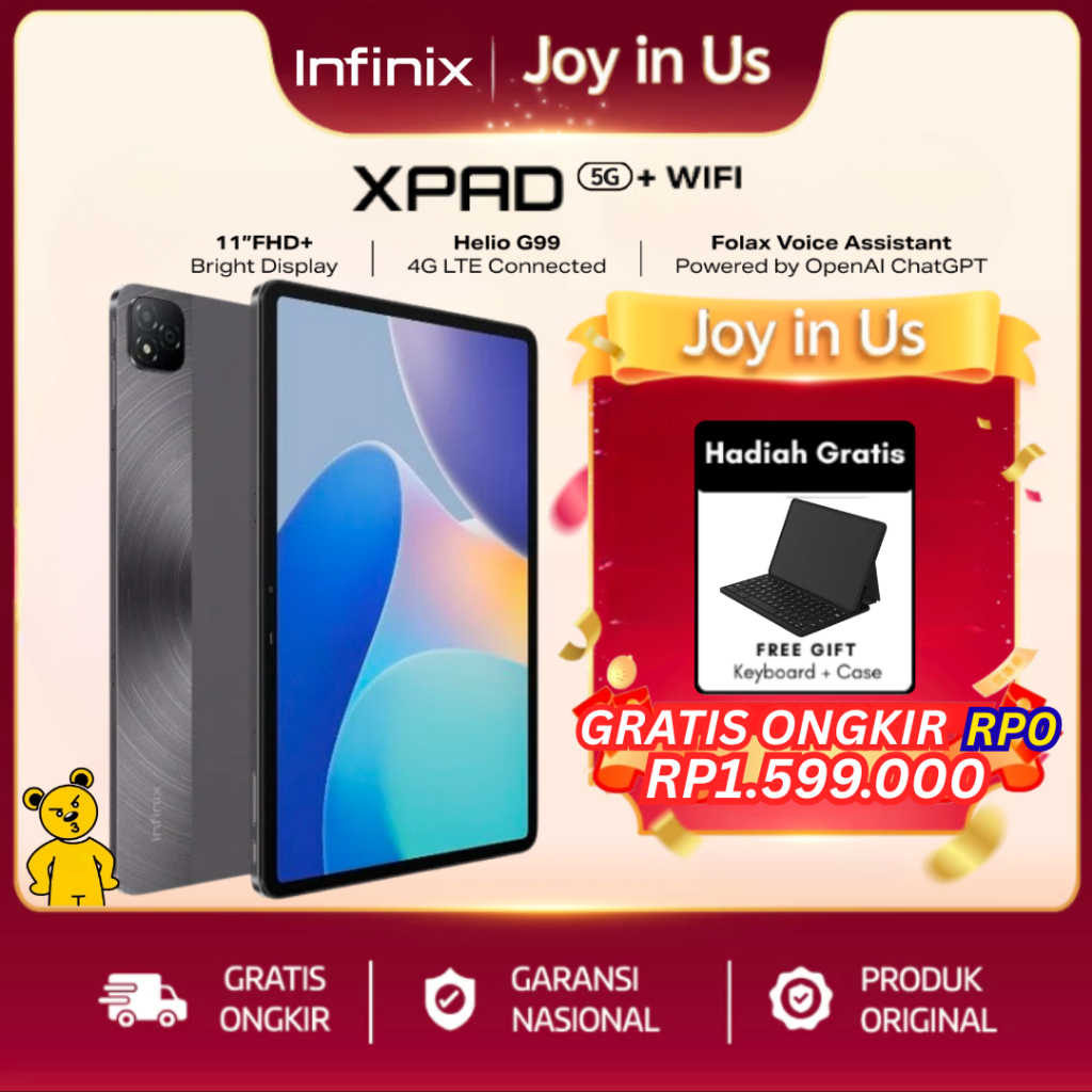 Infinix XPad Tablet 12GB RAM 512GB ROM – Garansi Resmi, Performa Cepat, Layar Besar