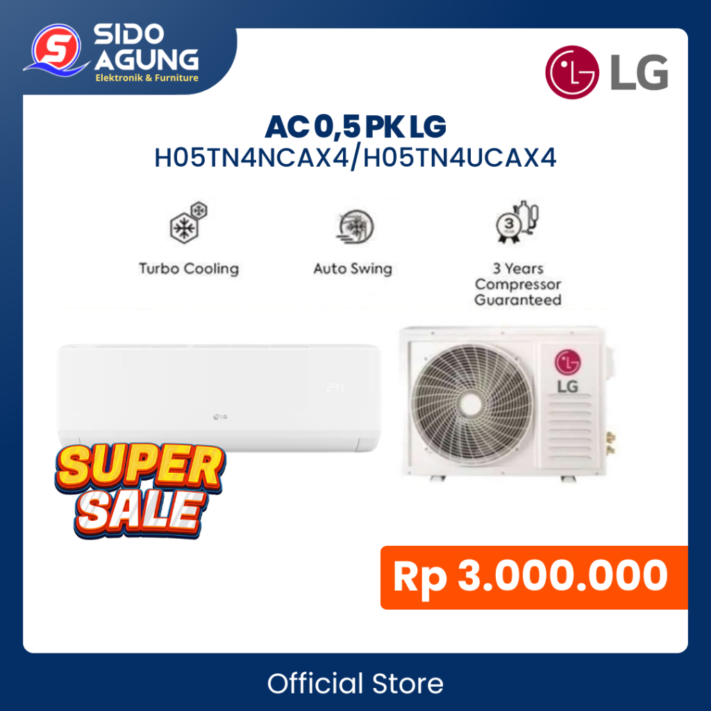 AC 0,5 PK LG H05TN4NCAX4/H05TN4UCAX4 || TURBO COLLING || AUTO SWING