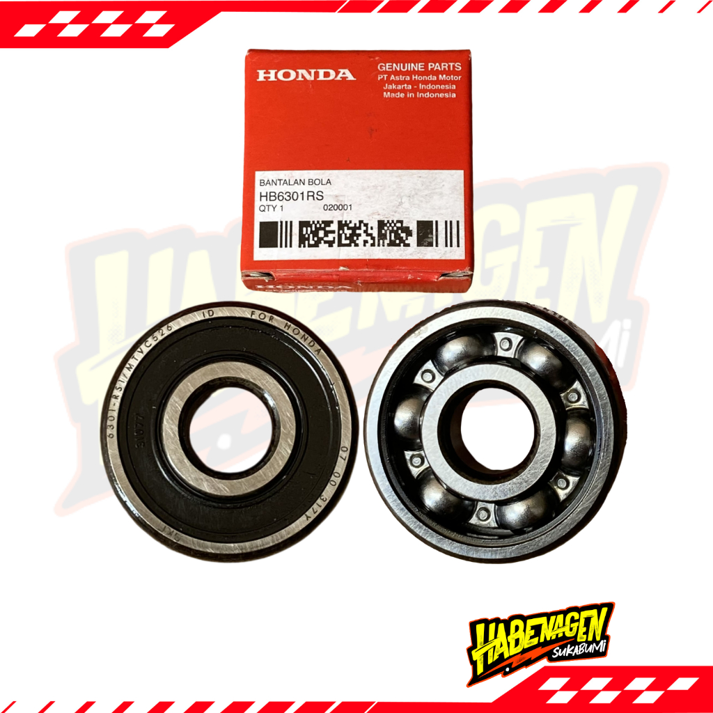 Bearing Laher Klaher 6301rs Roda Velg Belakang Honda Karisma Grand Revo Supra X 100 125  Ori Ahm