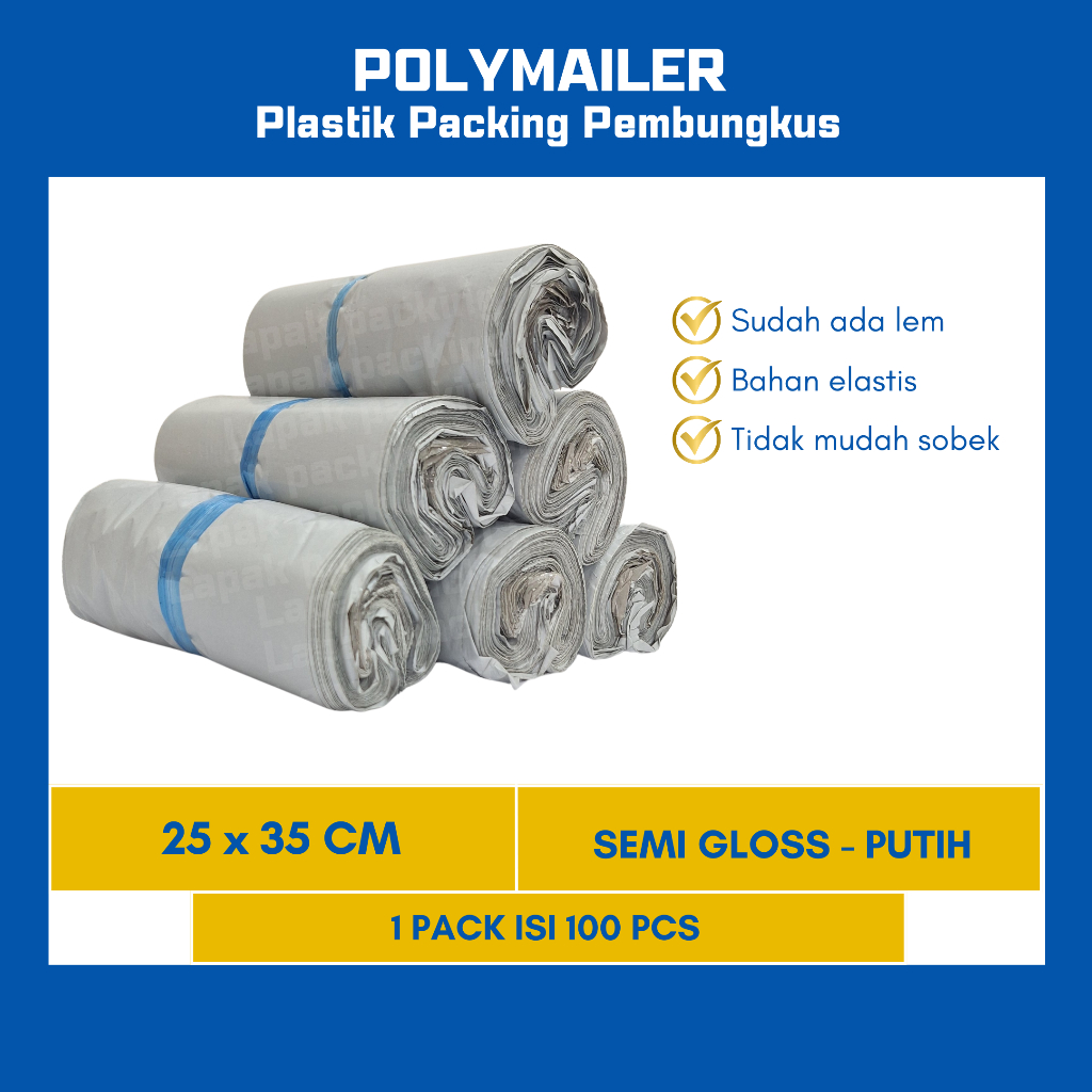 POLYMAILER STANDARD Putih 25 x 35 isi 100