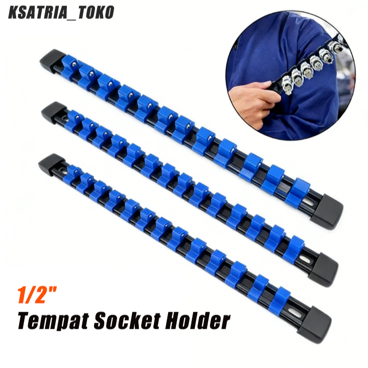 [COD] Tempat Socket Mata 1/2" Socket Rail Tempat Kunci Sok Sock Holder Tools