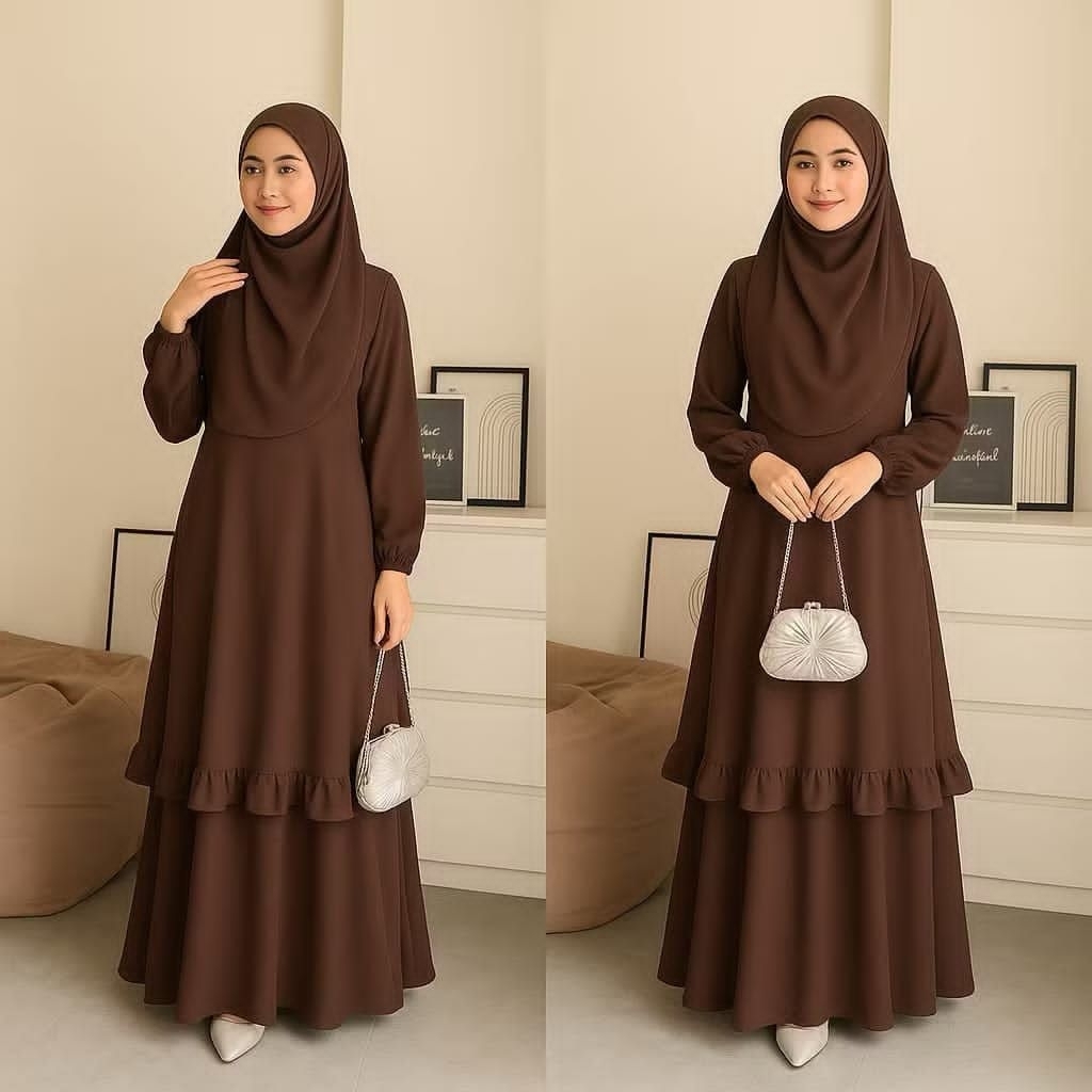 Dress Mecca Malaya Look/Modern Dress Mecca Kurung Jumbo Wanita Remaja Dewasa Bahan Ceruty Babydoll