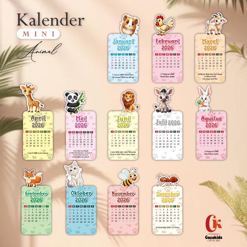 KALENDER  VAS BUNGA MINIMALIS DAN PENANDA TANGGAL - AKSESORIS MEJA KERJA PREMIUM