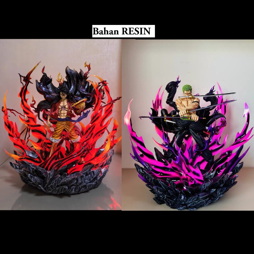 RESIN Statue One Piece [ Tian Hui Studio ] Luffy - Zoro Full Haki LED Resin Recast