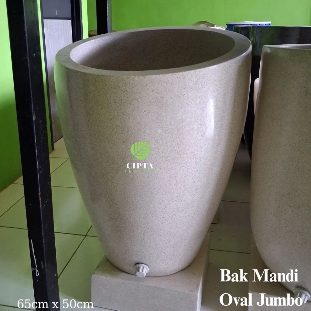 Bak Mandi Oval Jumbo Terrazo | Bak Mandi Oval Besar Terrazo