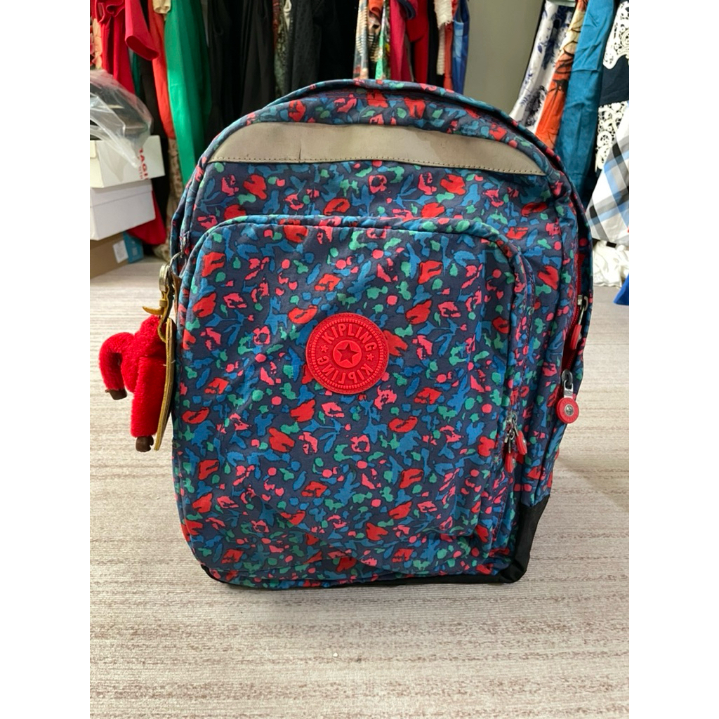 Tas Ransel Kipling Mini Original Motif Floral | Backpack Wanita Import Ringan & Stylish