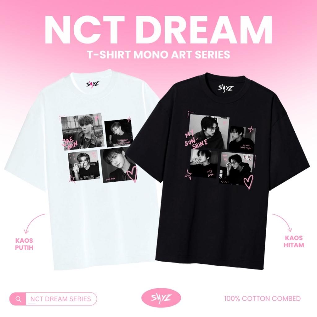 [ READY ] Kaos NCT DREAM 'mono art series' - Haechan Jeno Jaemin Jisung Renjun Mark Chenle - atasan 