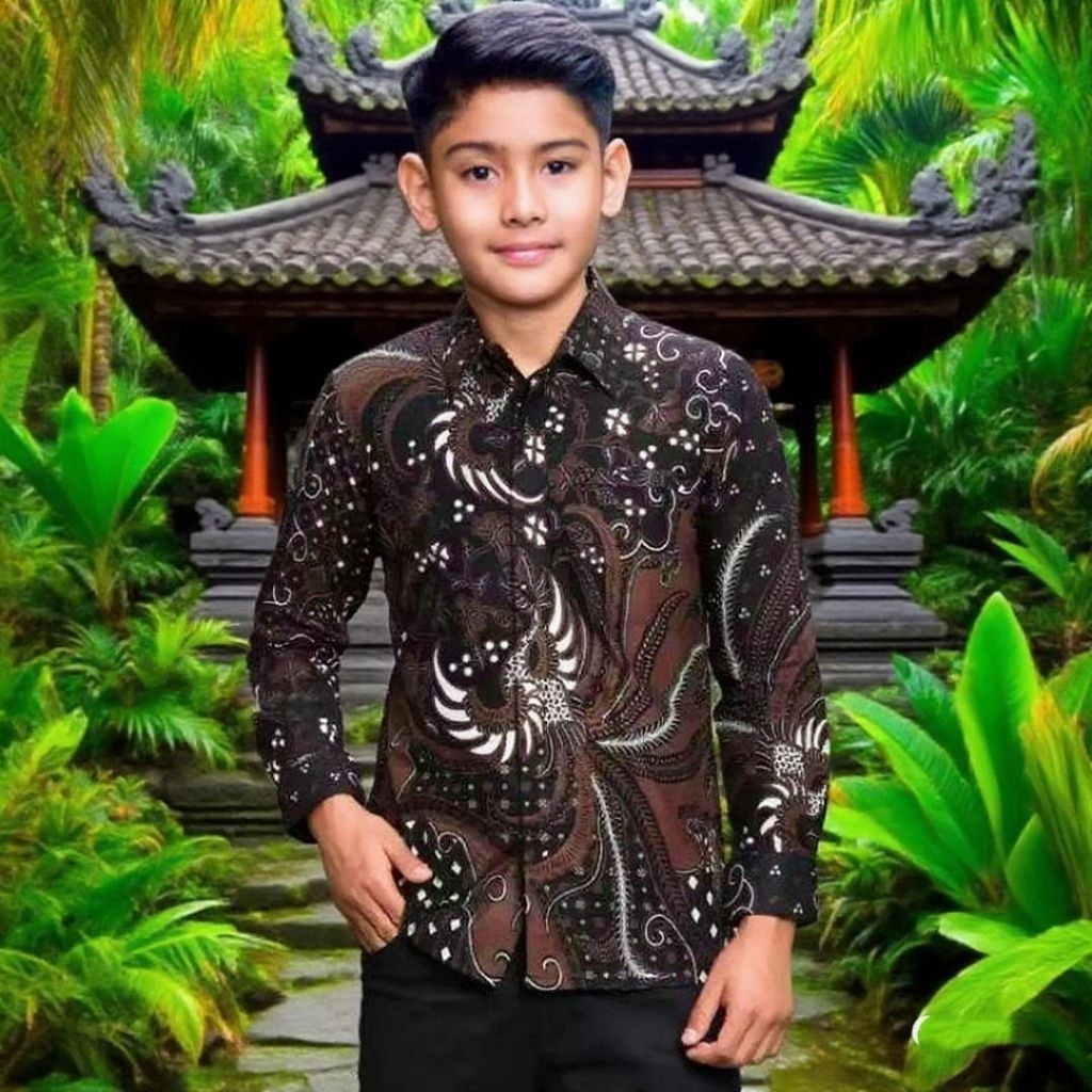 KEMEJA BATIK ANAK LAKI LAKI LENGAN PANJANG - BAJU BATIK ANAK COWOK USIA 2 - 12 TAHUN BISA COD Kemeja