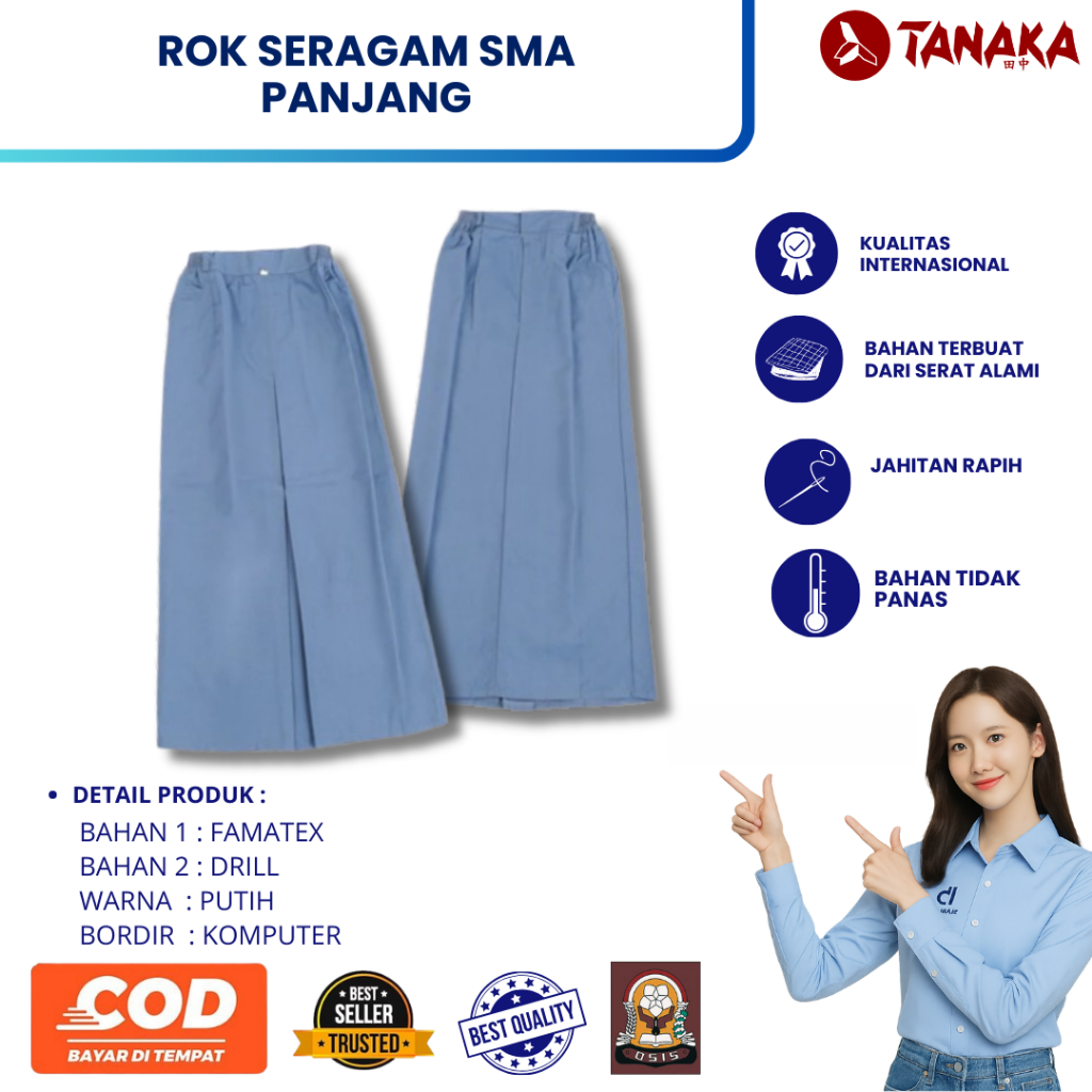 ROK SERAGAM SMA SMK BAWAHAN | SERAGAM SMA SMK| SERAGAM BAWAHAN ROK PANJANG