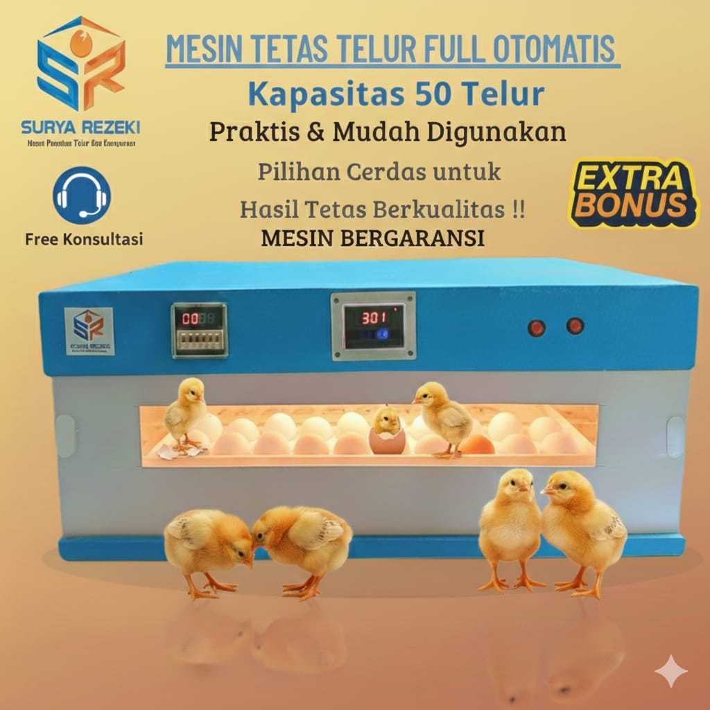 mesin tetas telur full otomatis kapasitas 50 telur alat penetas telur otomatis