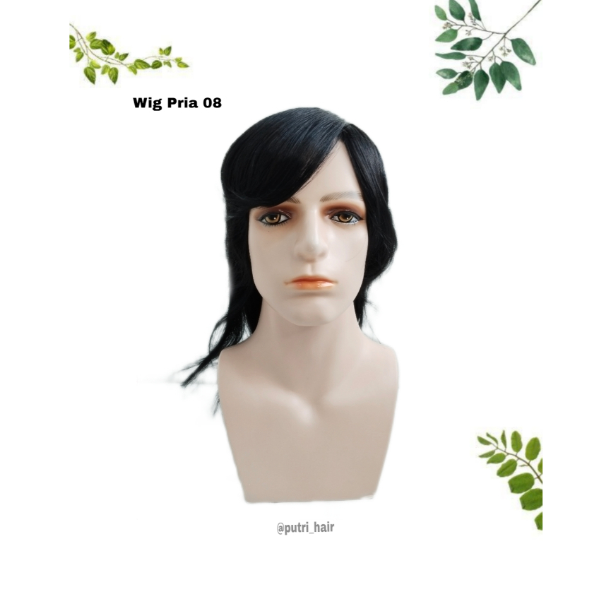 Wig Pria Panjang/Wig Pria 08/Wig Pria Kekinian/Wig Pria Modern