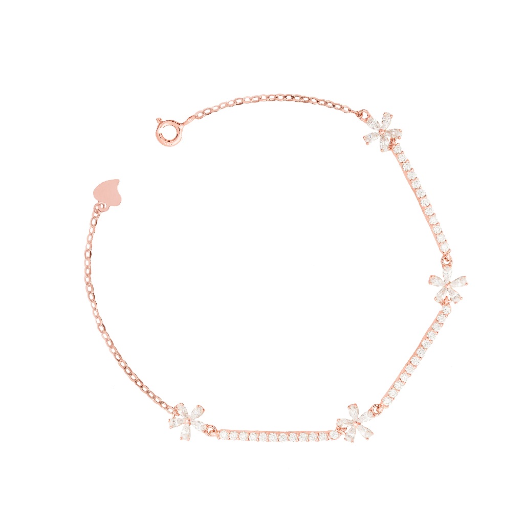 Dear Me - Valoria Bracelet (925 Sterling Silver with 18K Gold Plating & Moissanite) Gelang Perak