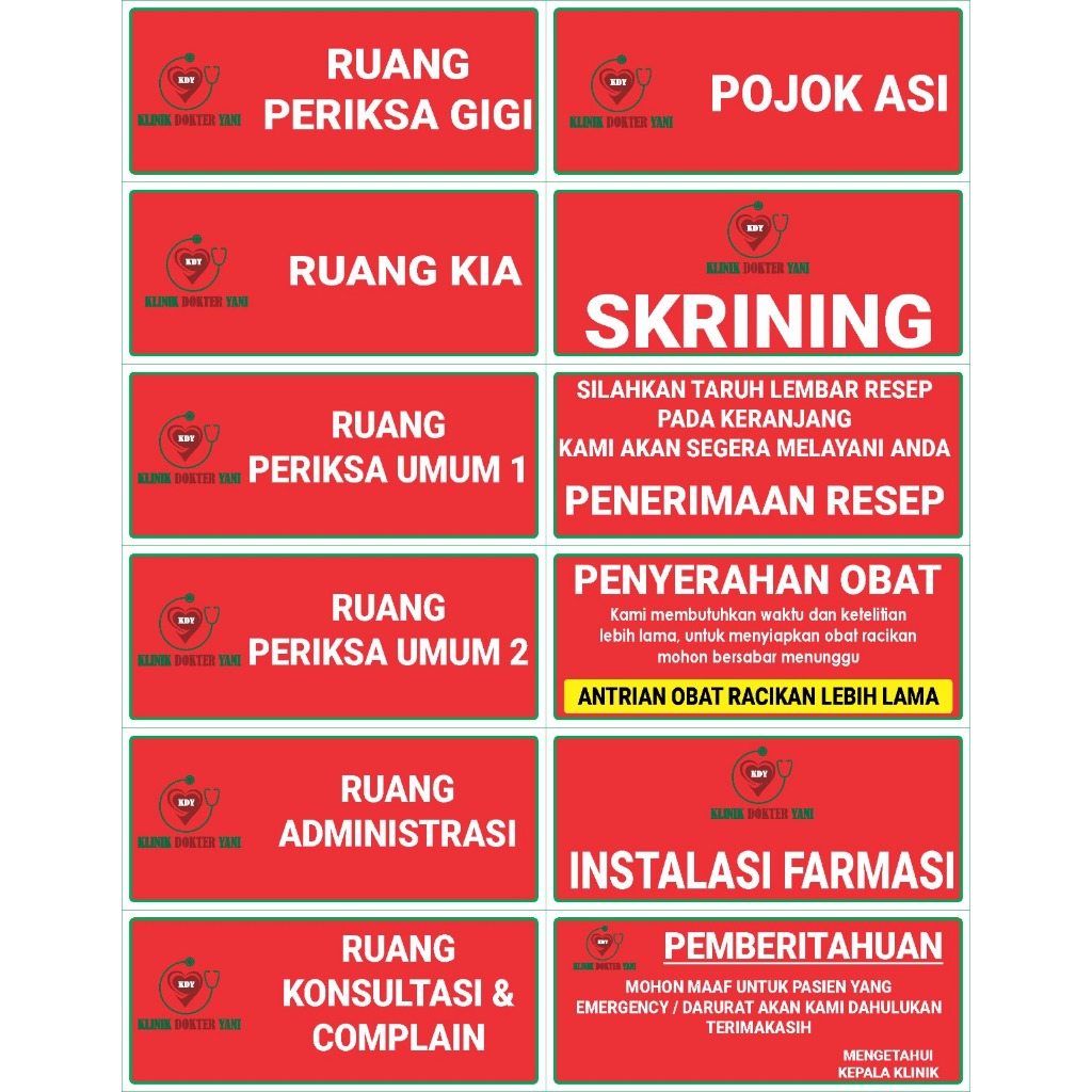 Akrilik Papan Nama Pintu Ruangan Custom