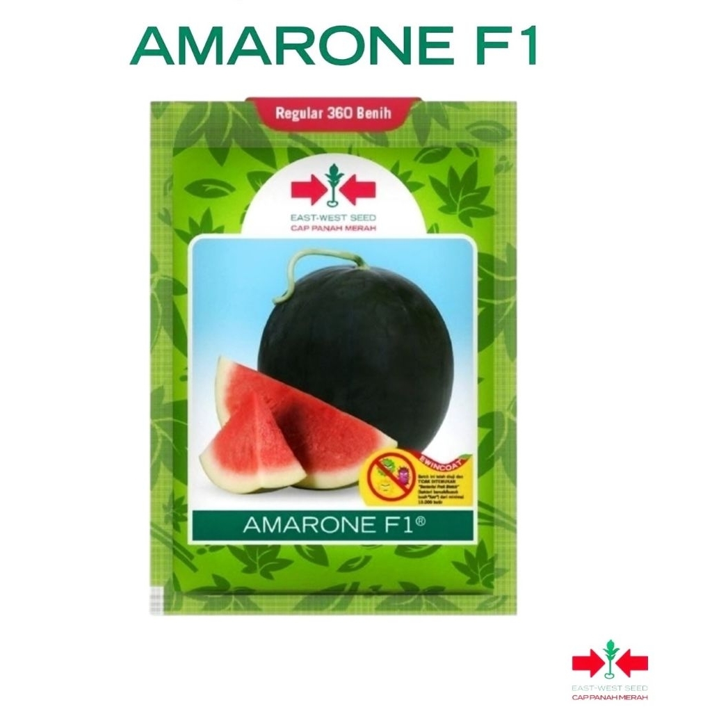 AMARONE F1 - 360s Biji // Benih Semangka Hibrida Non Biji - Bibit Semangka Merah Cap Panah Merah
