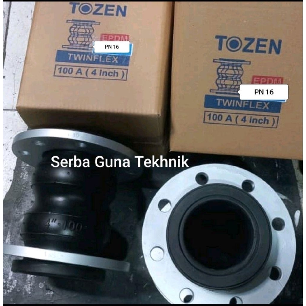 Flexible Rubber Joint 4" inch PN 16 Twinflex Tozen Epdm DN 100