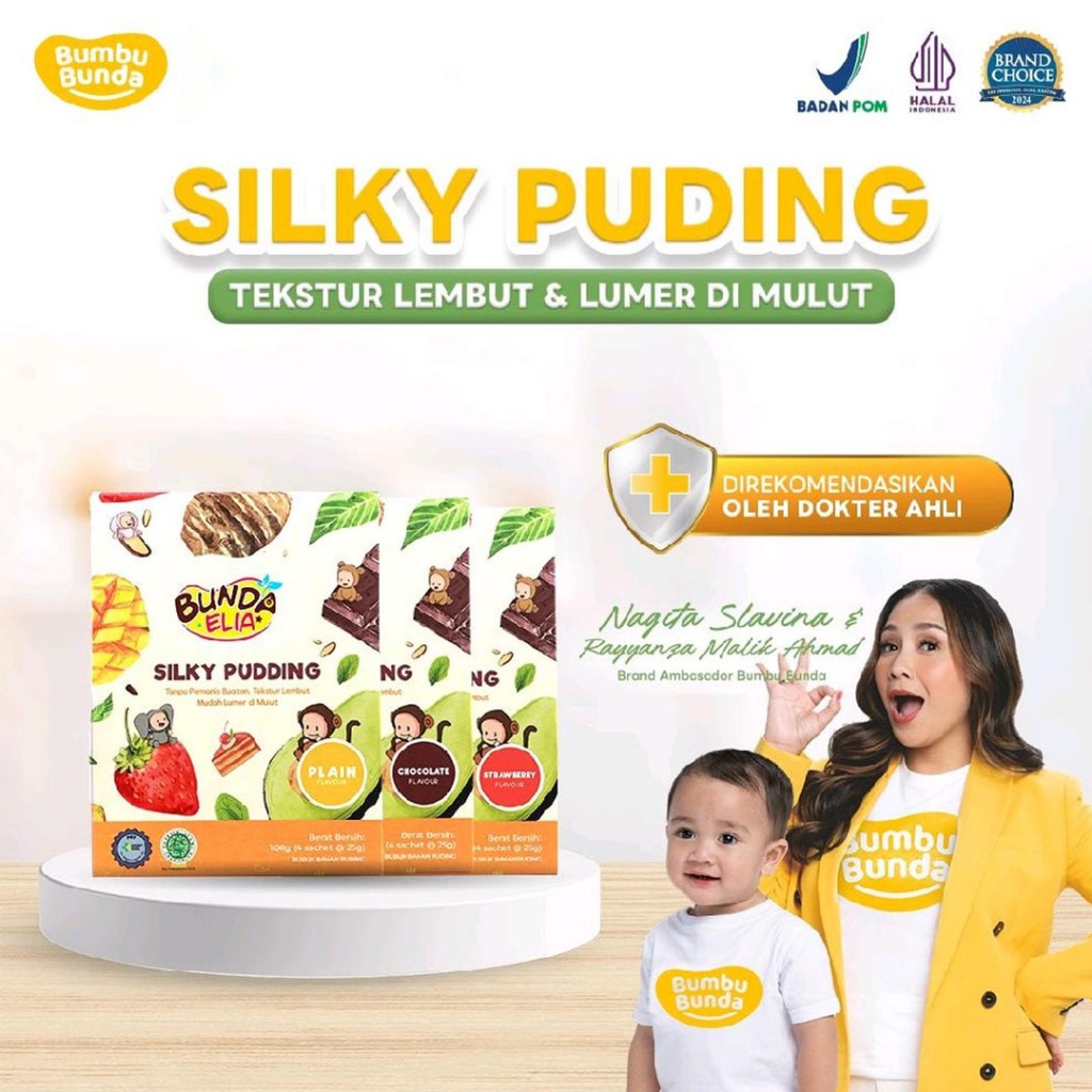 Bumbu Bunda Silky Pudding Strawberry Coklat Plain Red Velvet Taro 100gr isi 4 Cemilan MPASI Puding S