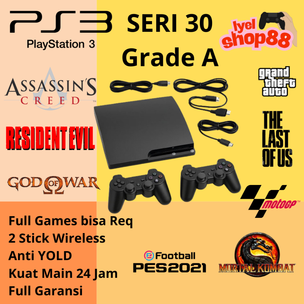 PS3 Slim Seri 3000 120GB 160GB 250 GB 320 GB 500 GB - Playstation 3 Seri 30xx Slim 160 GB - Fullgame