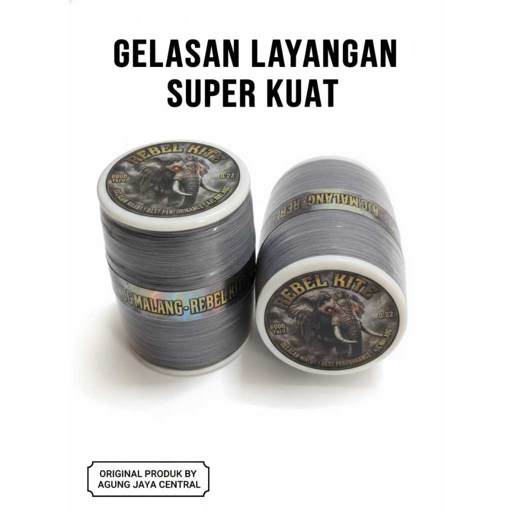 GELASAN LAYANGAN GAJAH ABU 6000 YARD 0.22 UNTUK ADU LAYANGAN BENANG KUAT TAJAM DAN TAHAN PUTUS
