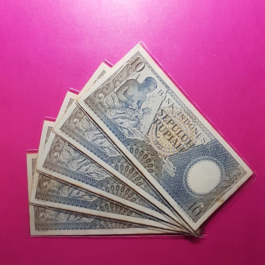 uang kuno 10 rupiah pekerja tahun 1963