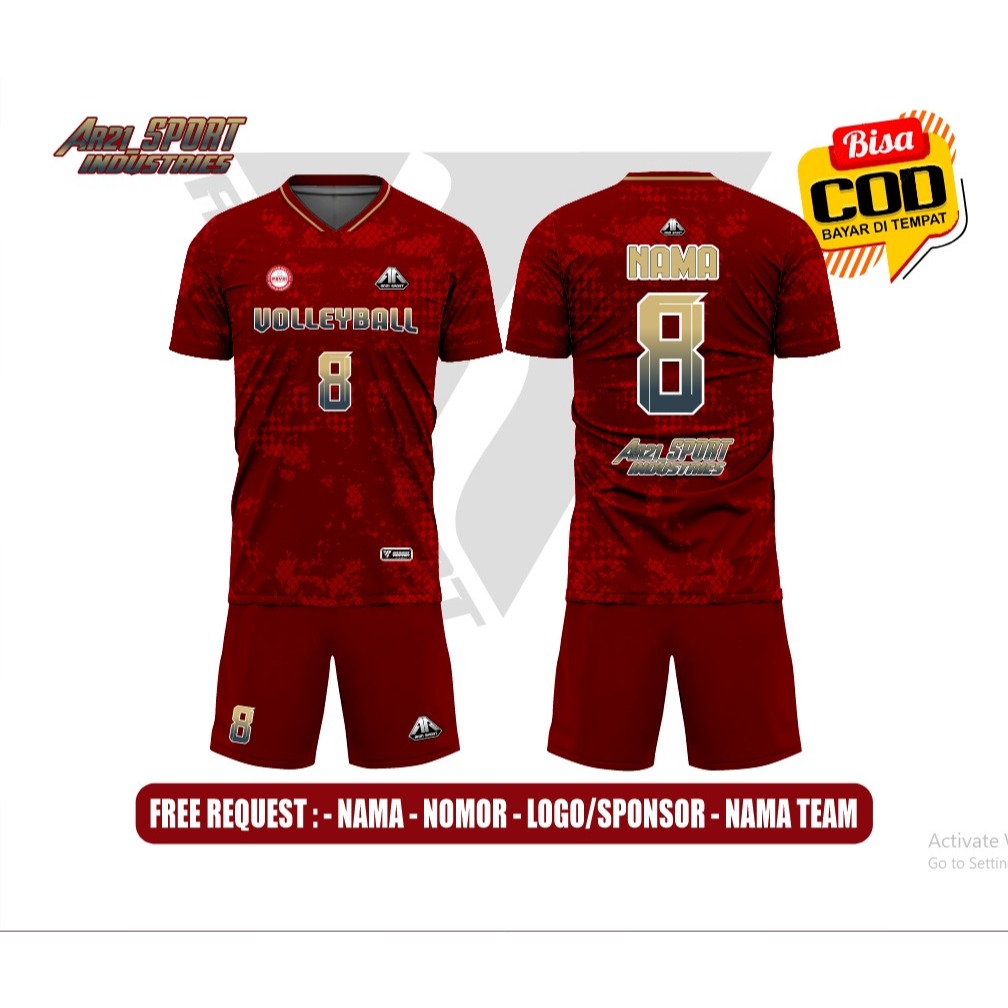 Ar21sport Jersey Set Volleyball Fullprinting | futsal sepakbola badminton