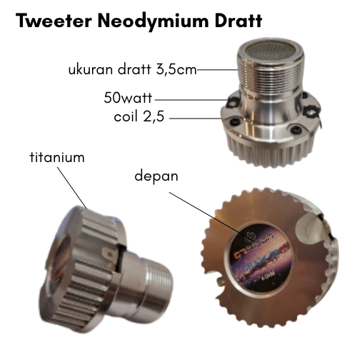 Tweeter Neodymium drat tweeter titanium tweeter speaker / driver