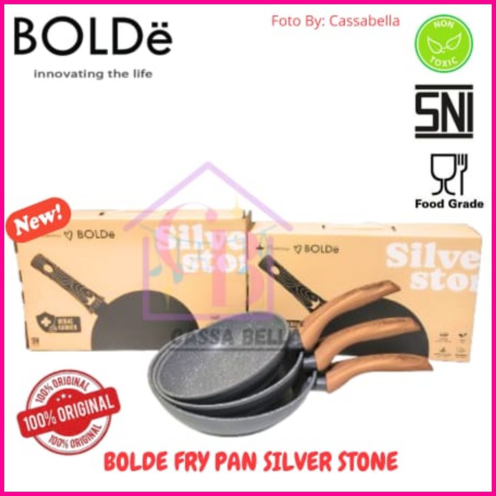 BOLDE Fry Pan Granite Silver Stone / BOLDE Fry Pan 18cm-20cm-22cm / Bolde Fry Pan