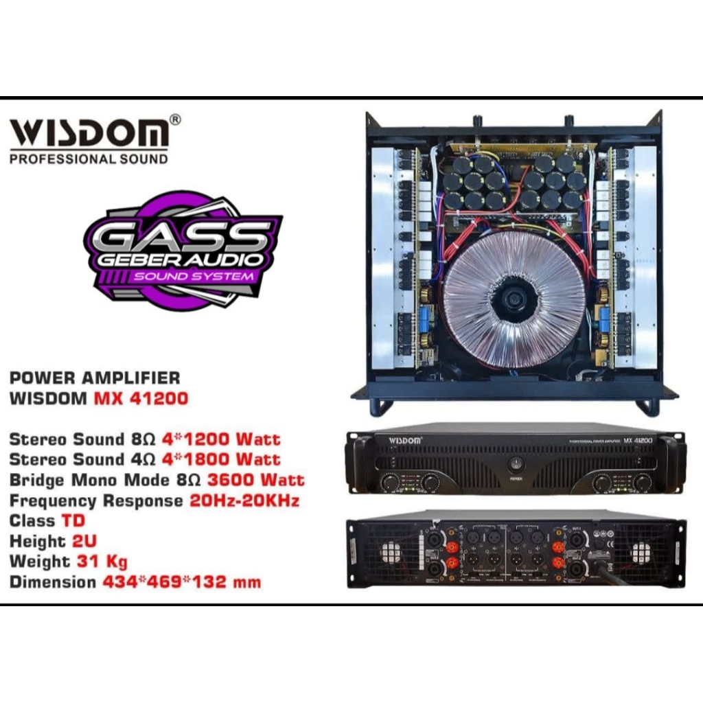 power amplifier wisdom MX 41200 power wisdom mx41200 power 4 Chanel class td