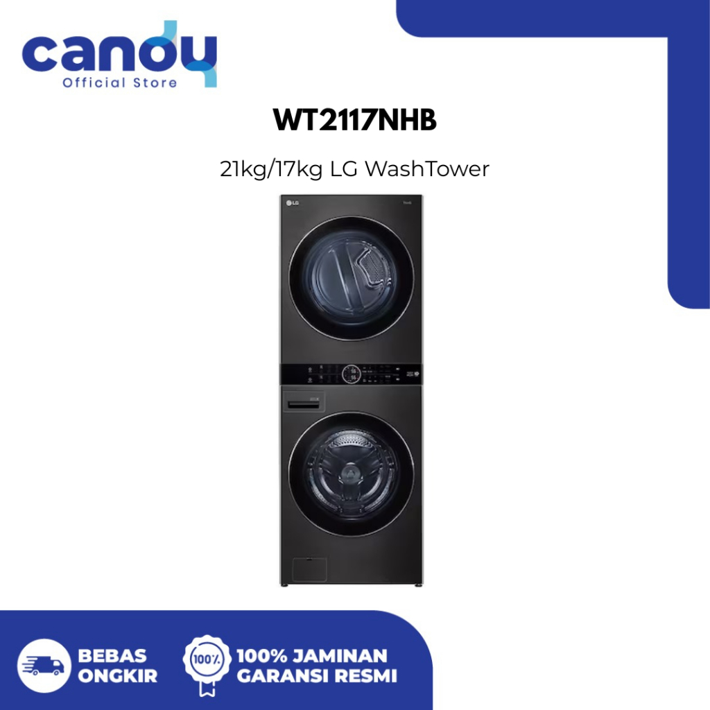 LG WashTower Mesin Cuci & Pengering 21 Kg/17 Kg WT2117NHB