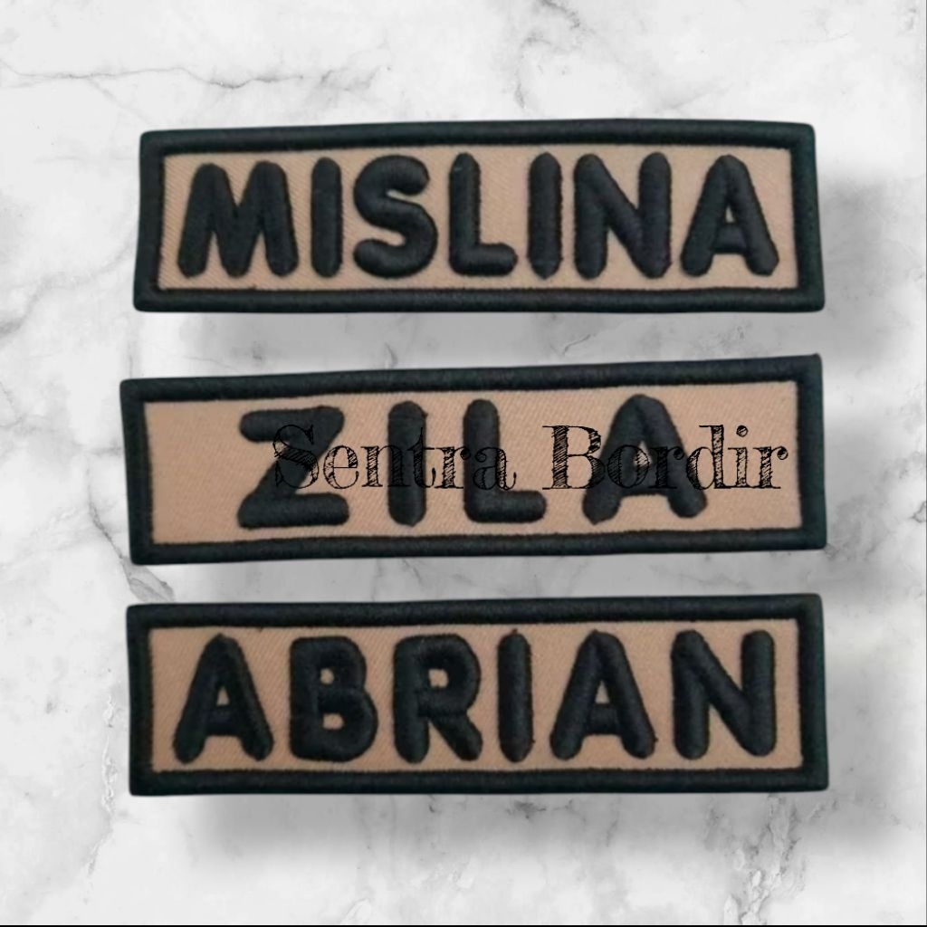 BORDIR NAMA PRAMUKA TIMBUL 3D