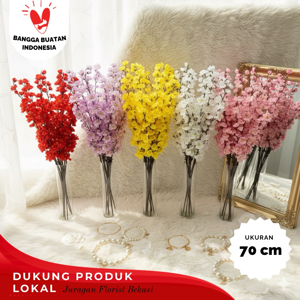 sg/ 1 LUSIN BUNGA SAKURA plastik sakura hias bunga artificial / bunga japan / decor/ Artificial flow