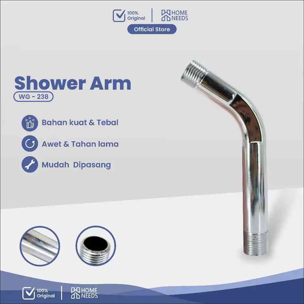 Pipa penghubung Shower DRAT LUAR 1/2 INCH BENGKOK 45 DERAJAT SAMBUNGAN Tangkai Wall Shower Tanam Din