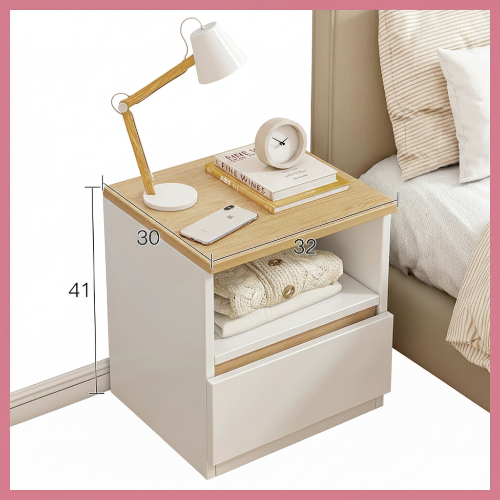 READY Meja Samping Kasur Nakas Kayu Minimalis Meja Sudut Multifungsi Nakas Kamar Tidur Aesthetic