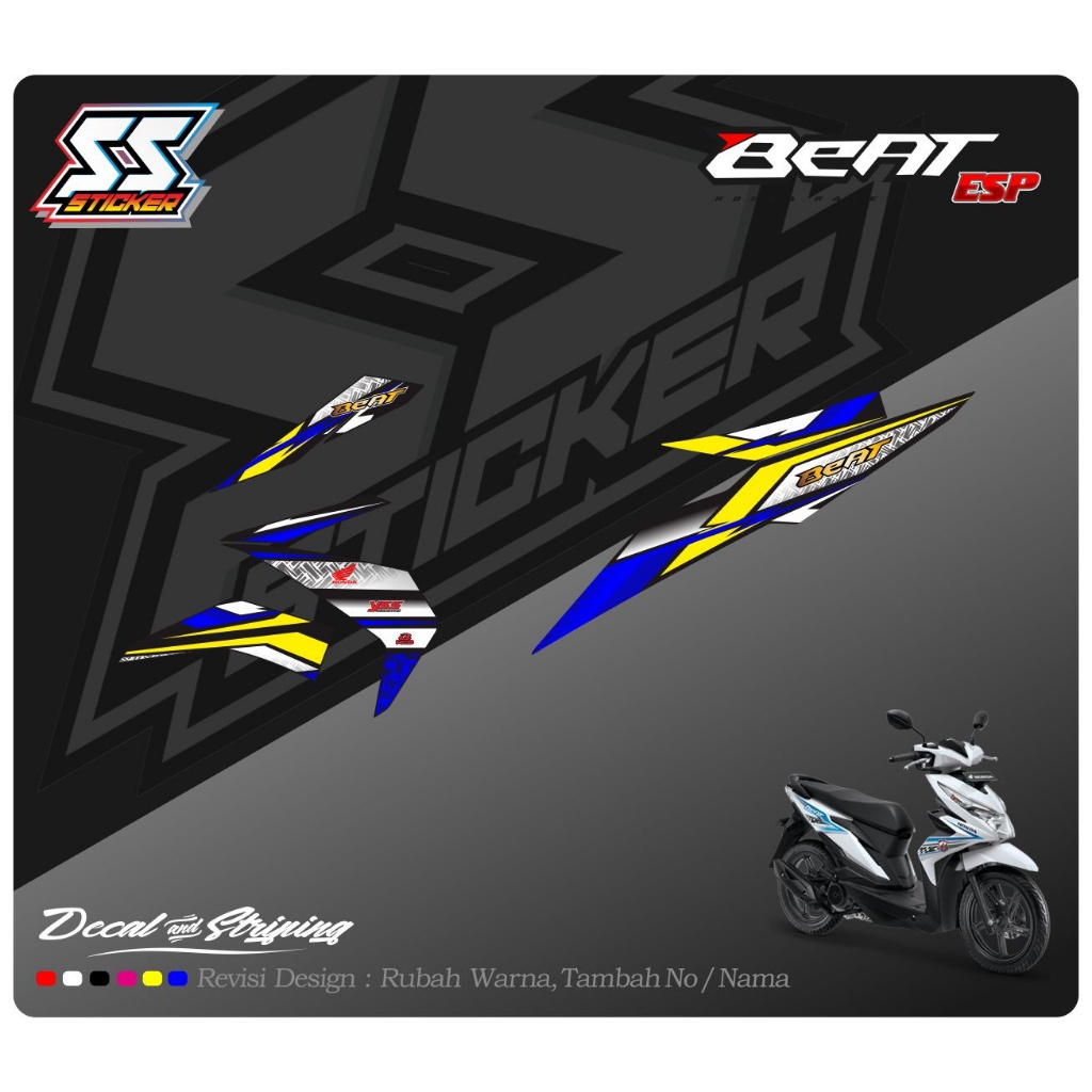 Striping Stiker Motor Beat Esp Custom Design 47
