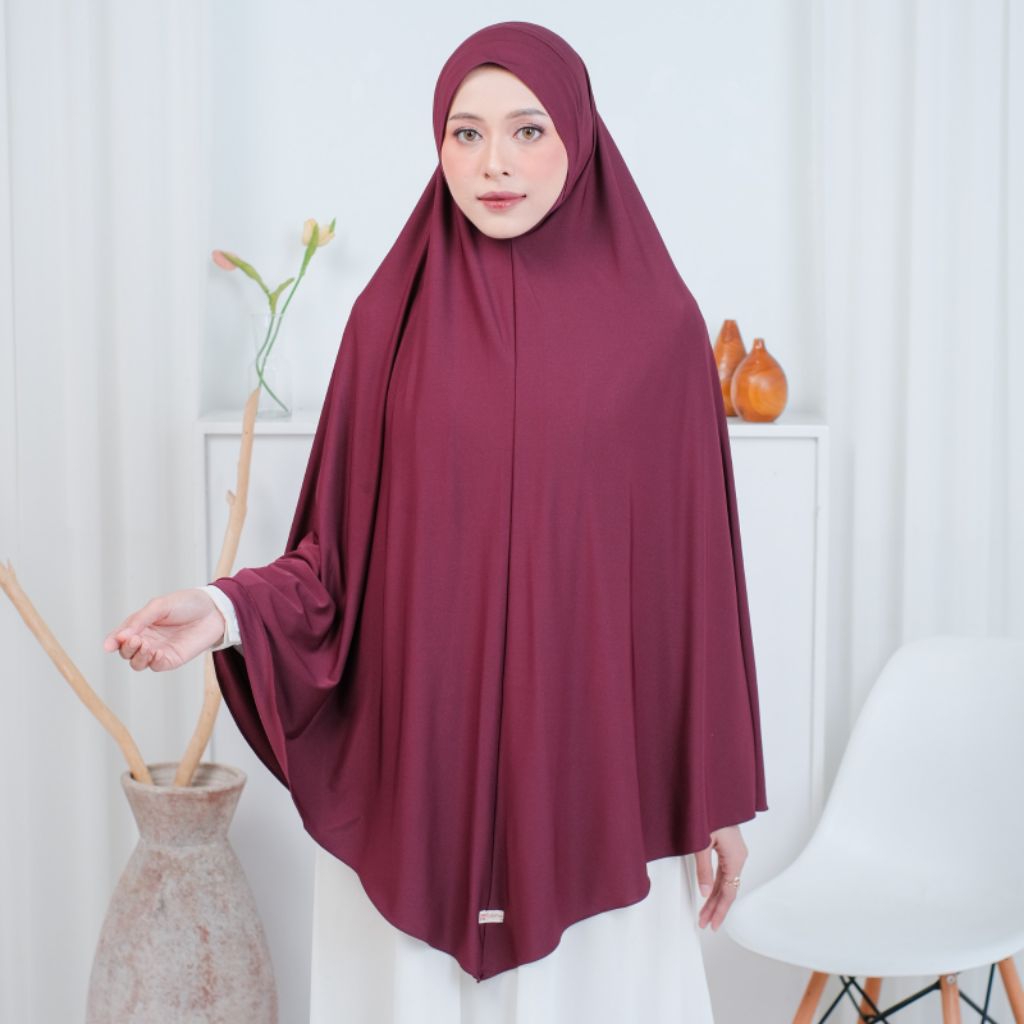 Khimar Hijab Dagu jersey XXL Jumbo tanpa Pet Busa Long cover