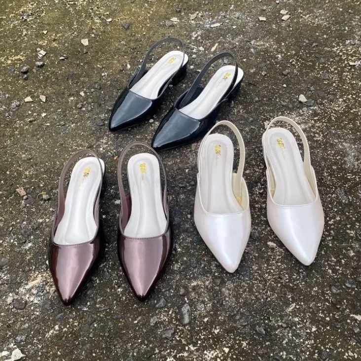 Sepatu mules elegan Big size 37-45 heels 3cm