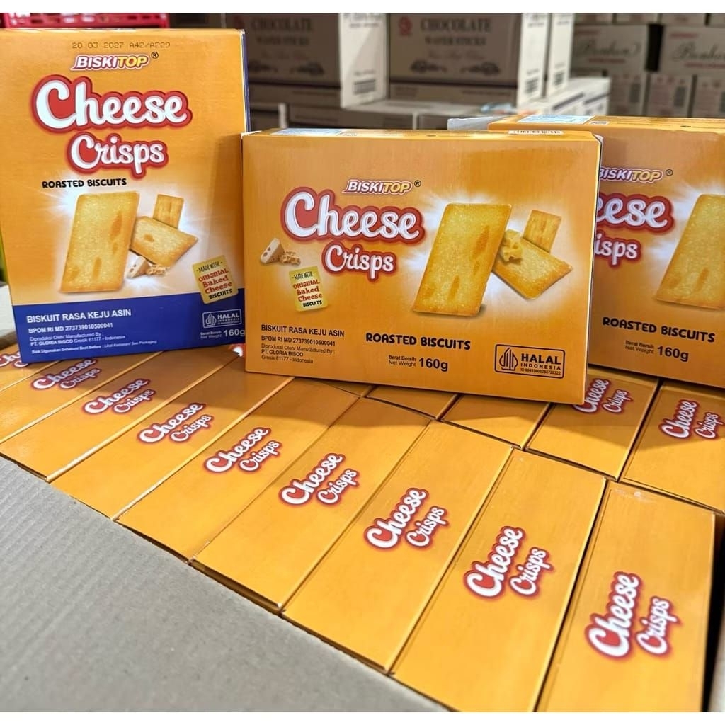 Biskitop Cheese Crisps ( Satuan ) - Biskuit Keju asin - Biscuit Box Parsel
