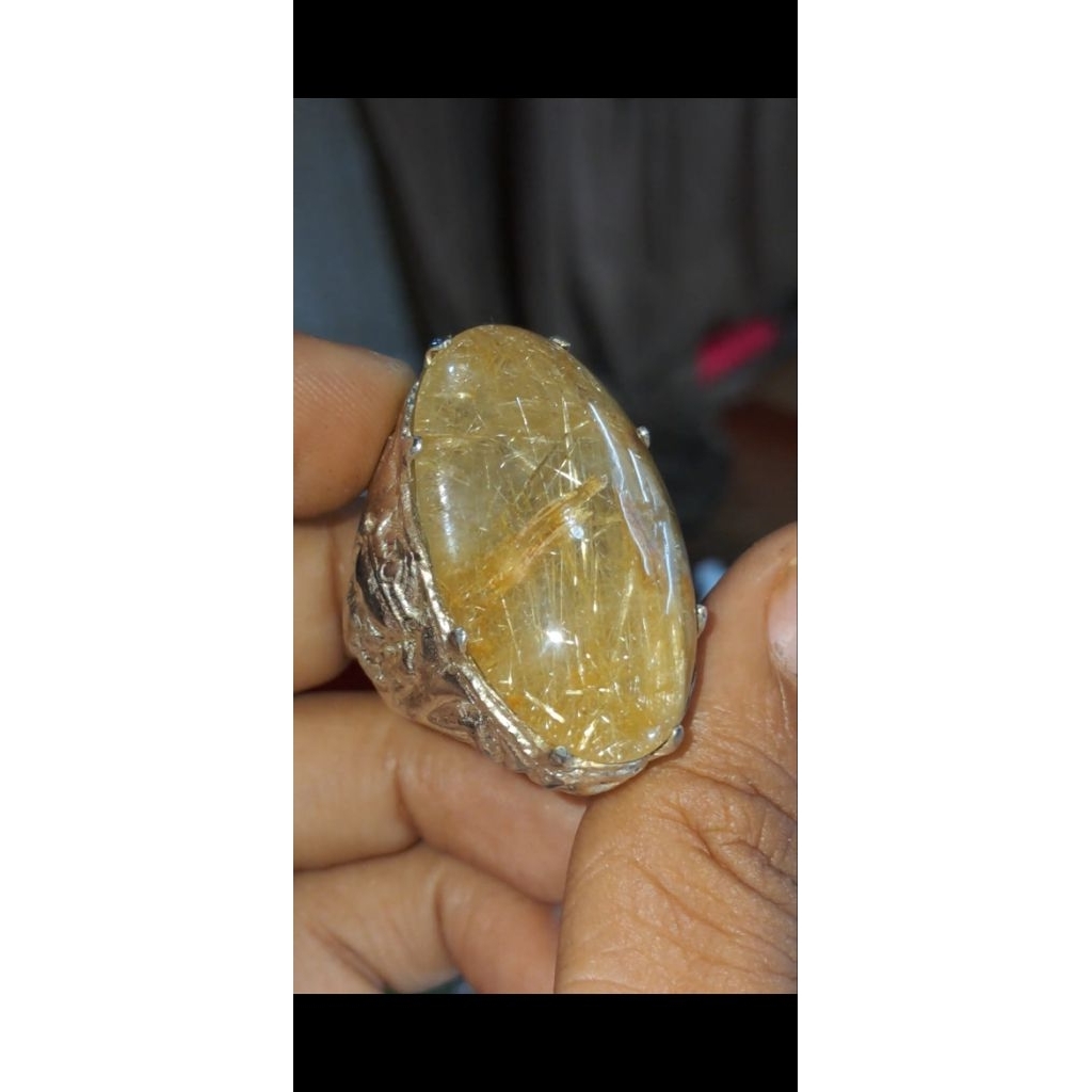 natural kecubung rambut emas