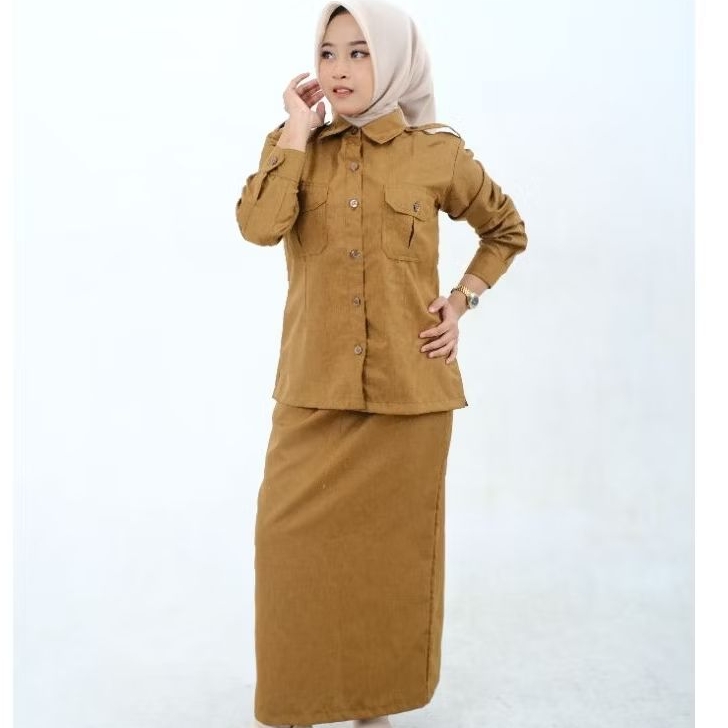 Seragam Dinas PNS Saku Dada Wanita Bahan Toyobo