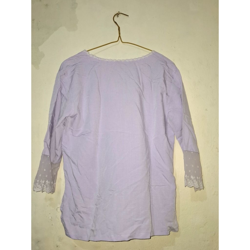BLOUSE ATASAN WANITA  LILAC PANJANG  3/4