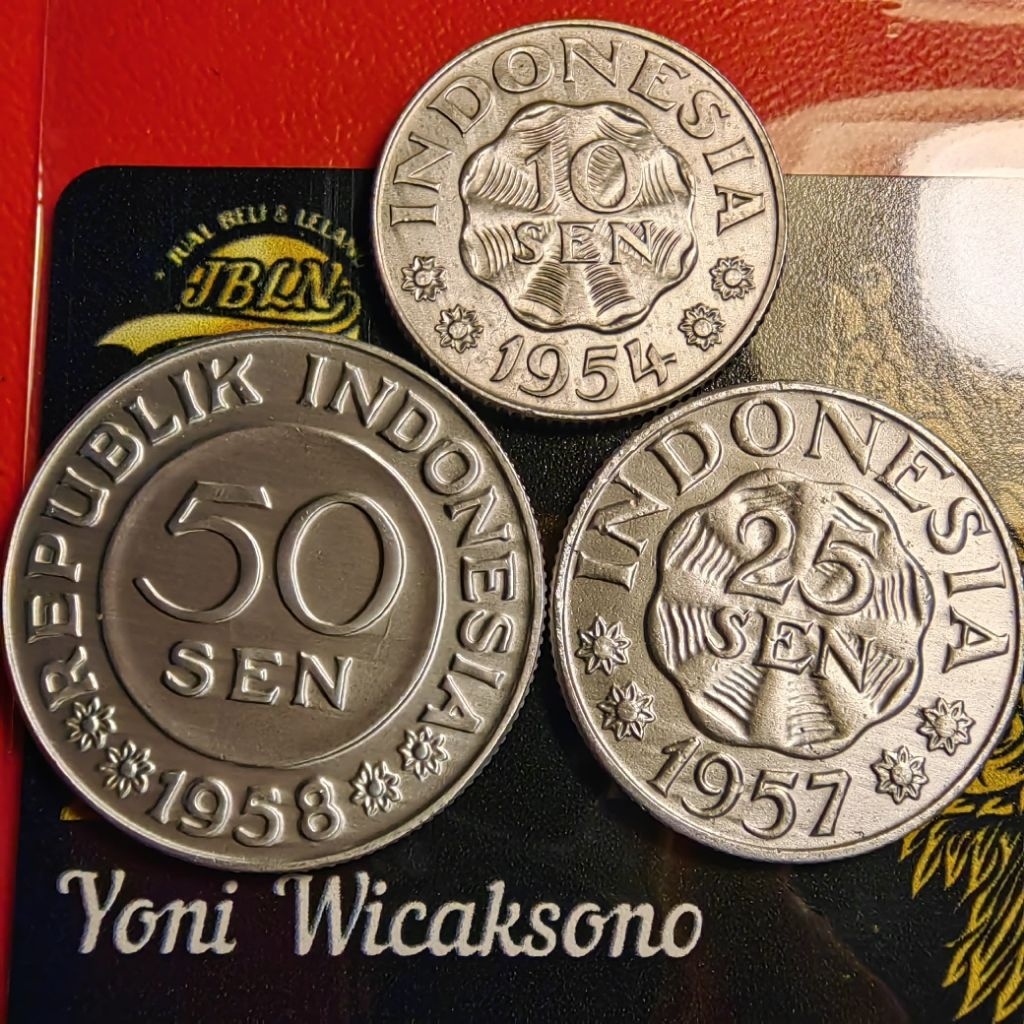 3 keping set koin sen indonesia ory asli