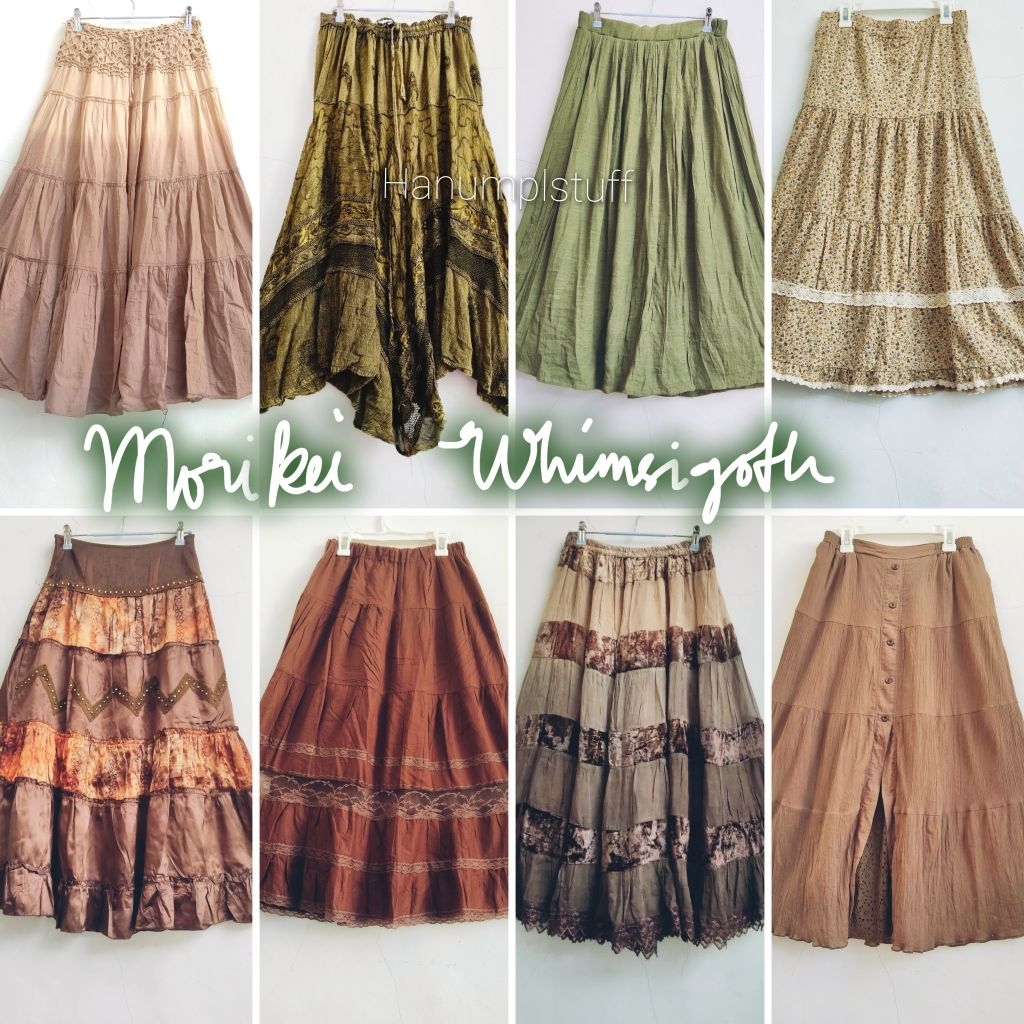 ROK EARTHTONE UMPAK MEGAR GRADASI OMBRE MORIKEI FAIRYCORE HIPPIE GYPSY WHIMSIGOTH COTTAGECORE GRADIA